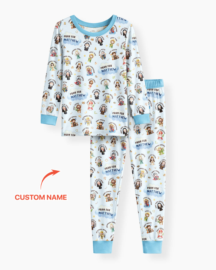 Catholic All Saints Bamboo Two Piece Long Sleeve Pajama Set