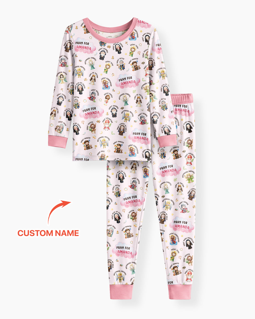Catholic All Saints Bamboo Two Piece Long Sleeve Pajama Set
