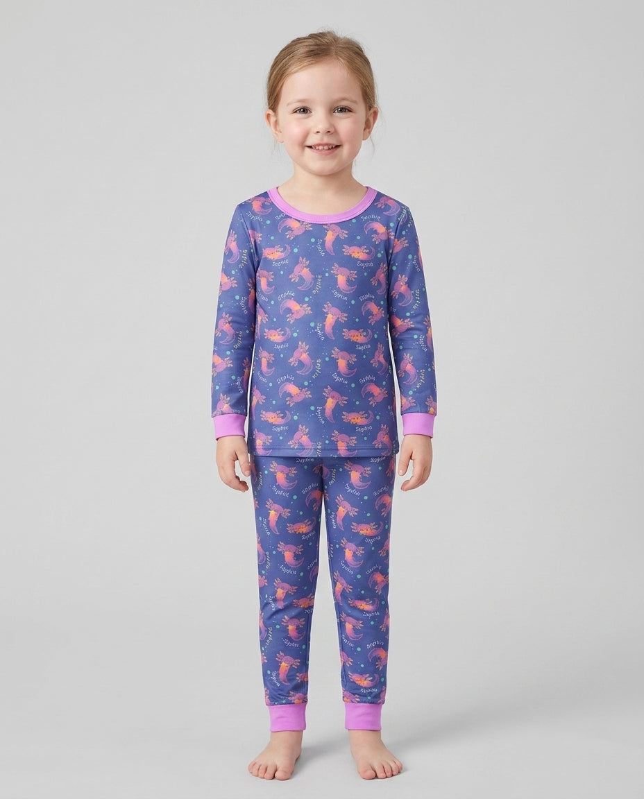 Zweiteiliges Langarm-Pyjama-Set mit Sommerfrüchten