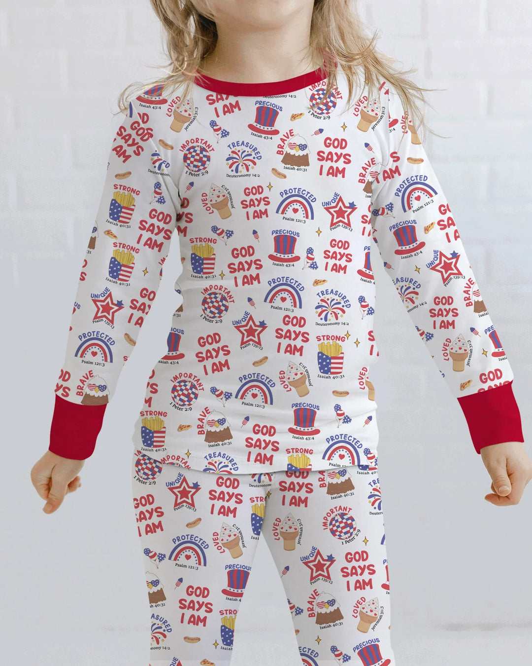 Zweiteiliges Langarm-Pyjama-Set mit Sommerfrüchten