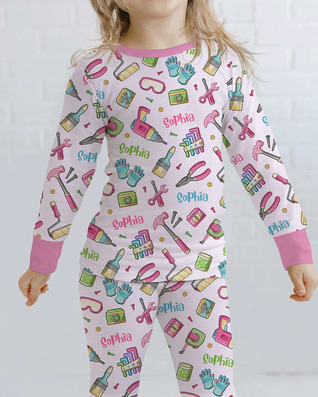 Zweiteiliges Langarm-Pyjama-Set mit Sommerfrüchten