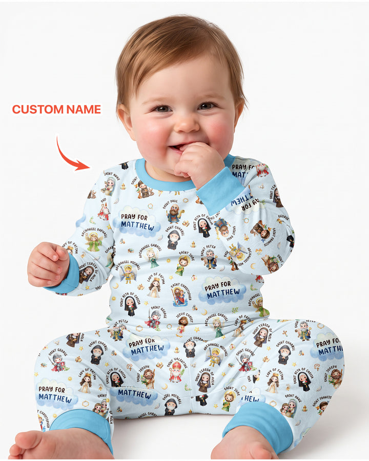 Catholic All Saints Bamboo Two Piece Long Sleeve Pajama Set