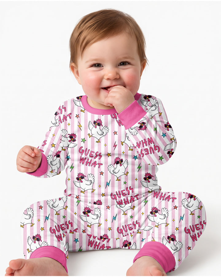 Guess What? Chicken Butt! Bamboo Two Piece Long Sleeve Pajama Set