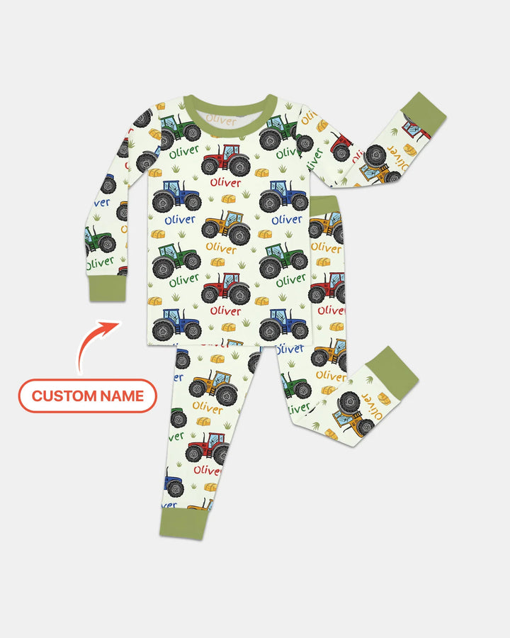 Zweiteiliges Langarm-Pyjama-Set mit Sommerfrüchten