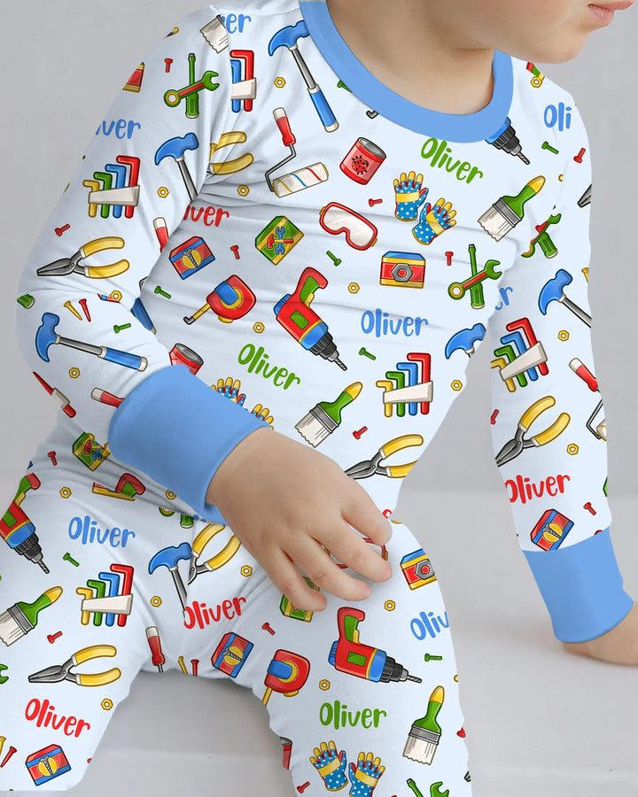 Zweiteiliges Langarm-Pyjama-Set mit Sommerfrüchten