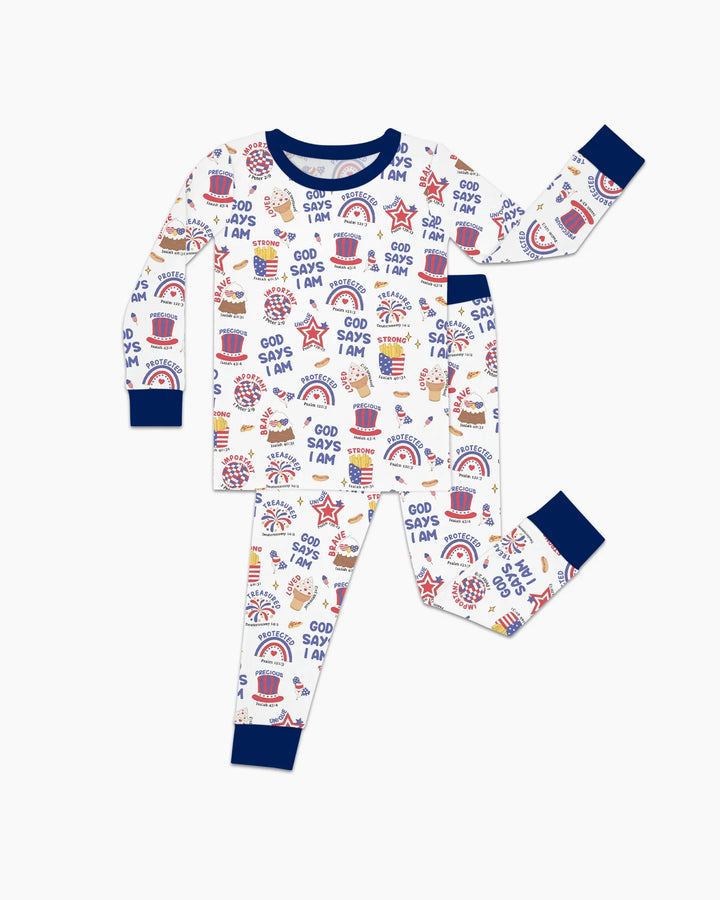 Zweiteiliges Langarm-Pyjama-Set mit Sommerfrüchten
