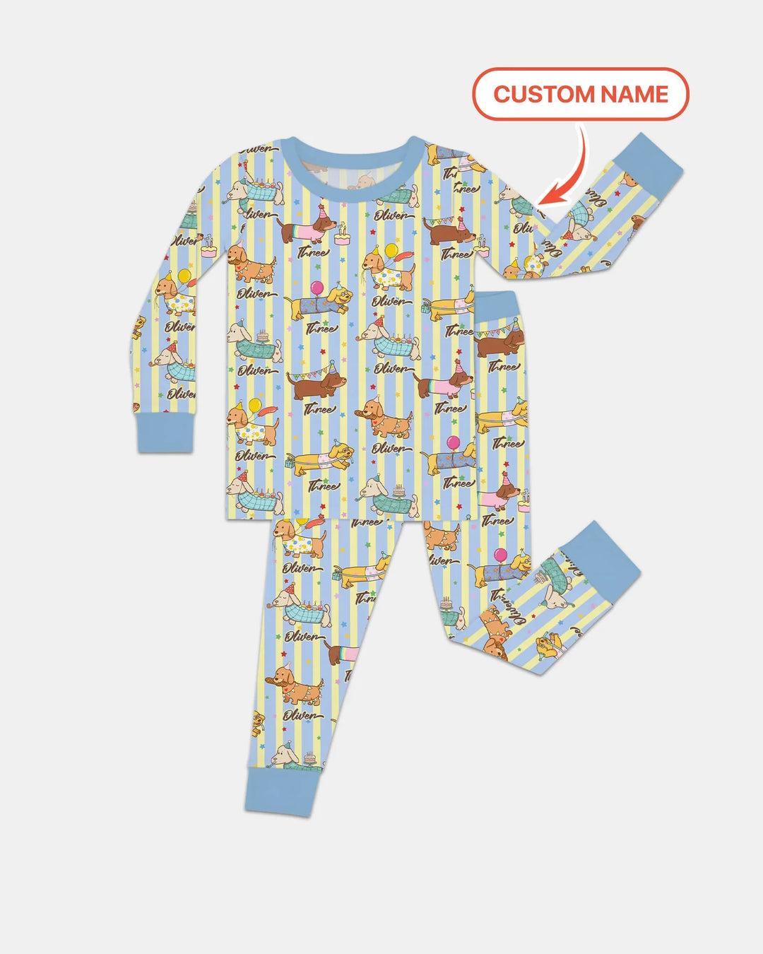 Zweiteiliges Langarm-Pyjama-Set mit Sommerfrüchten