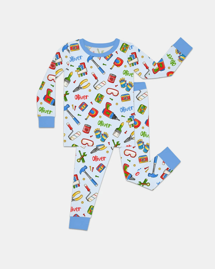 Zweiteiliges Langarm-Pyjama-Set mit Sommerfrüchten