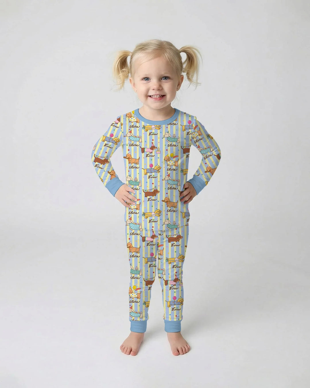 Zweiteiliges Langarm-Pyjama-Set mit Sommerfrüchten
