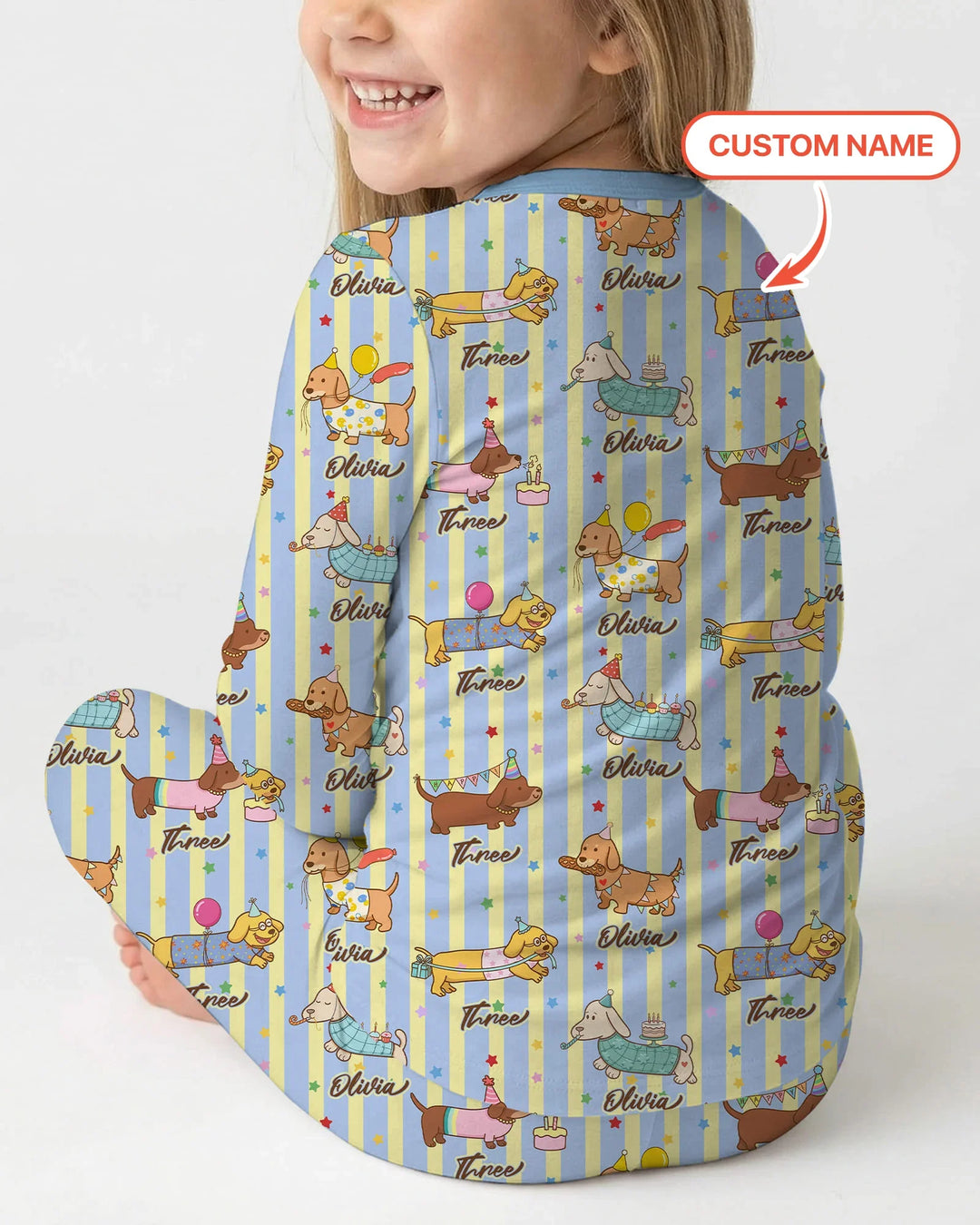 Zweiteiliges Langarm-Pyjama-Set mit Sommerfrüchten
