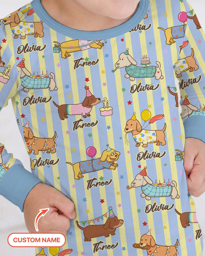 Zweiteiliges Langarm-Pyjama-Set mit Sommerfrüchten