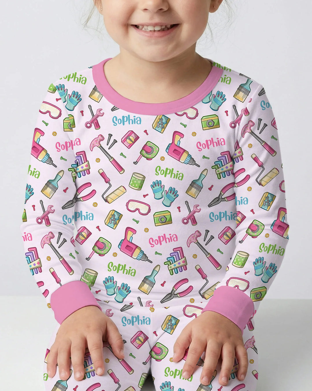 Zweiteiliges Langarm-Pyjama-Set mit Sommerfrüchten