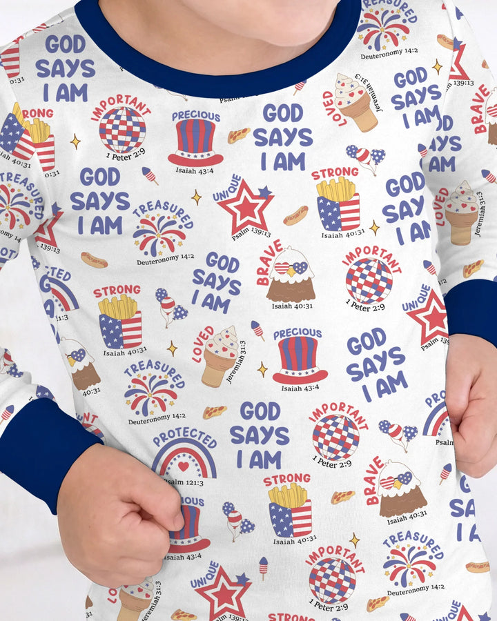 Zweiteiliges Langarm-Pyjama-Set mit Sommerfrüchten