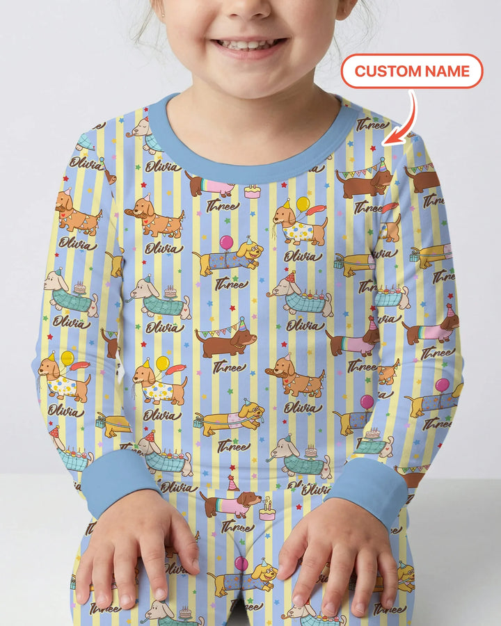 Zweiteiliges Langarm-Pyjama-Set mit Sommerfrüchten