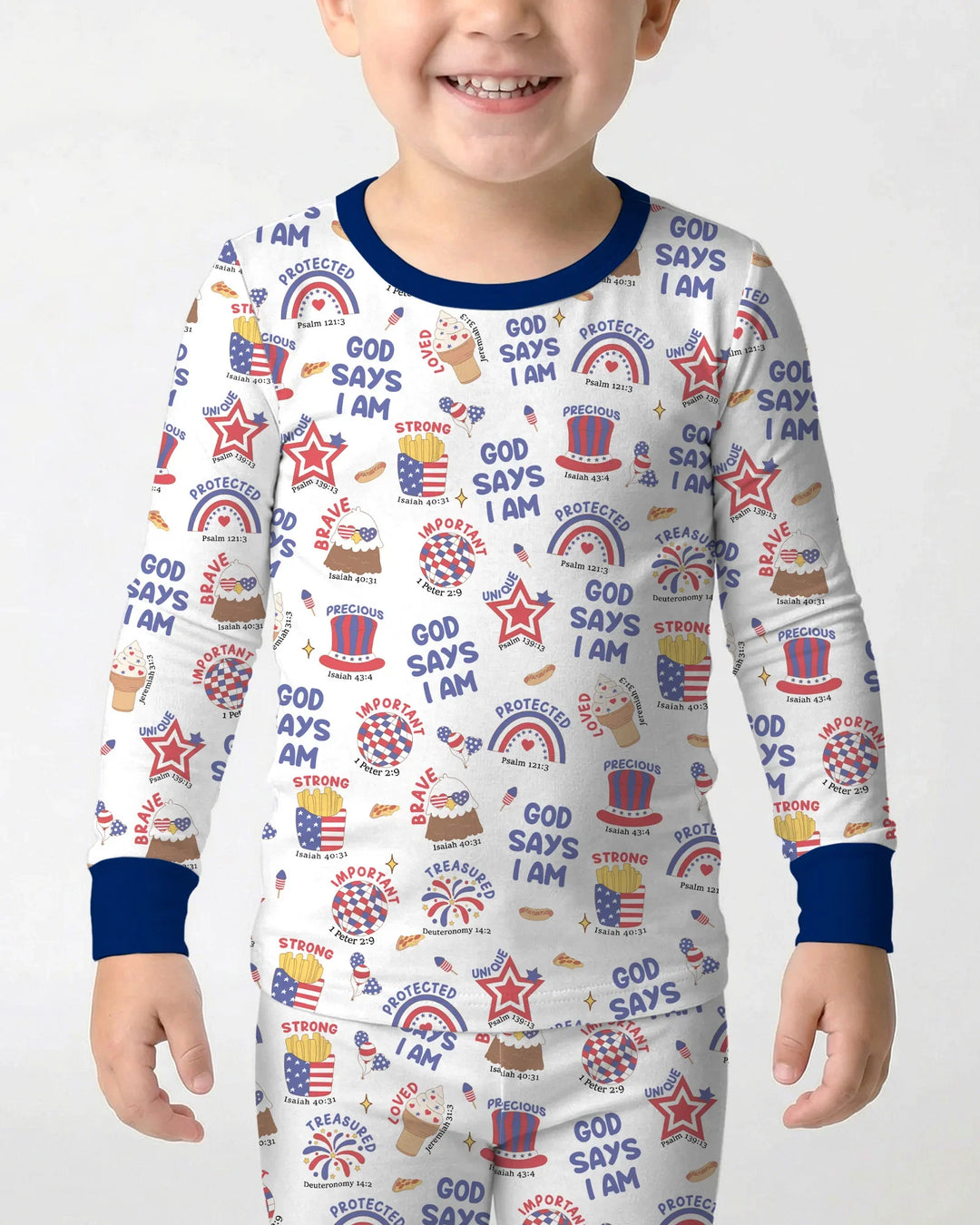 Zweiteiliges Langarm-Pyjama-Set mit Sommerfrüchten