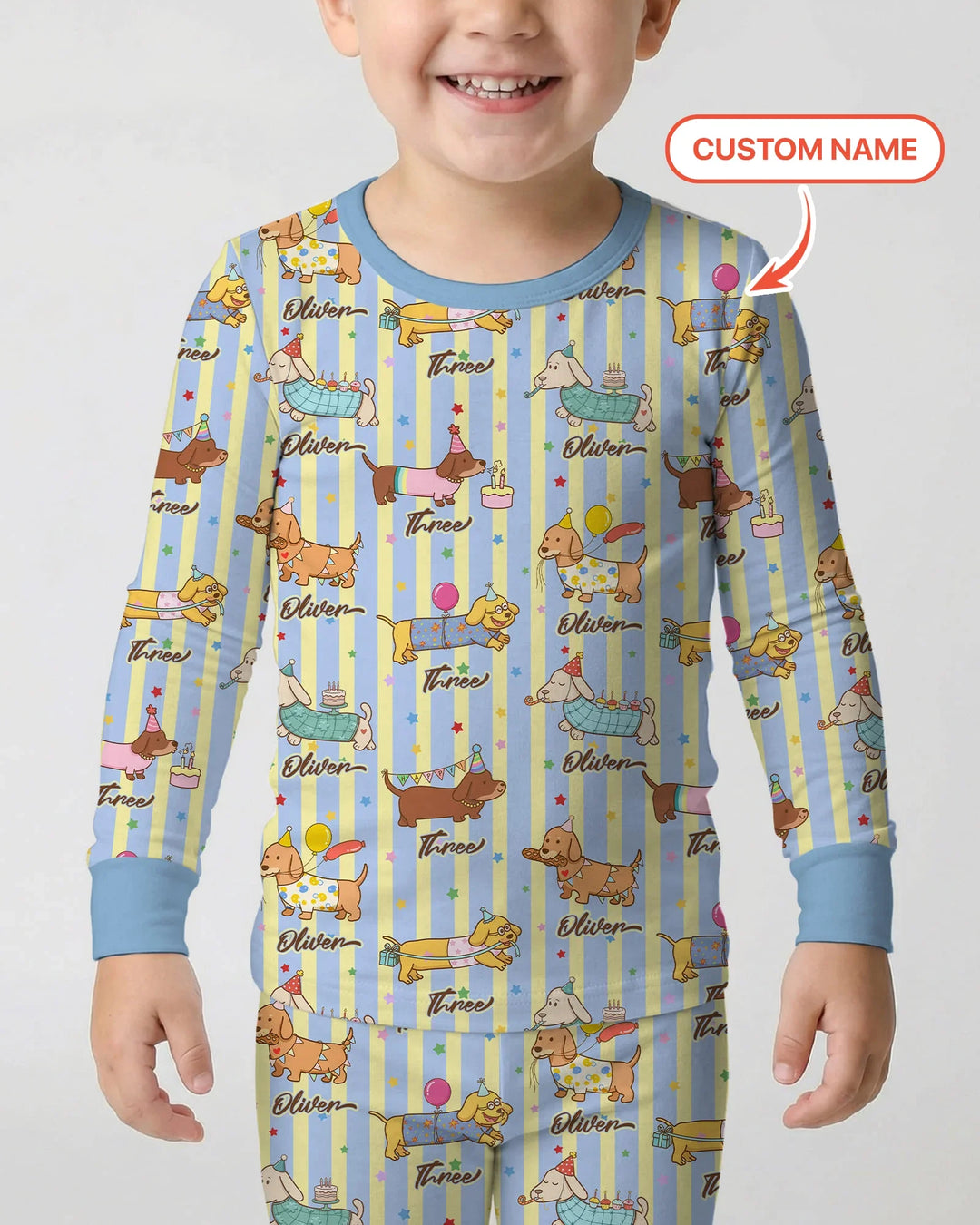 Zweiteiliges Langarm-Pyjama-Set mit Sommerfrüchten