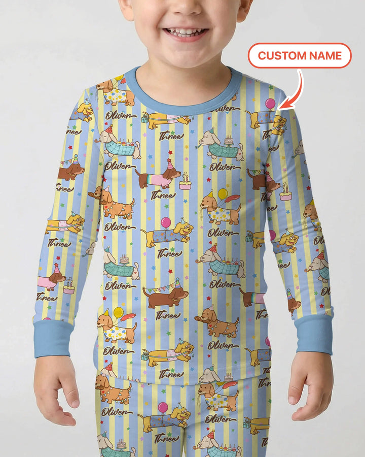 Zweiteiliges Langarm-Pyjama-Set mit Sommerfrüchten