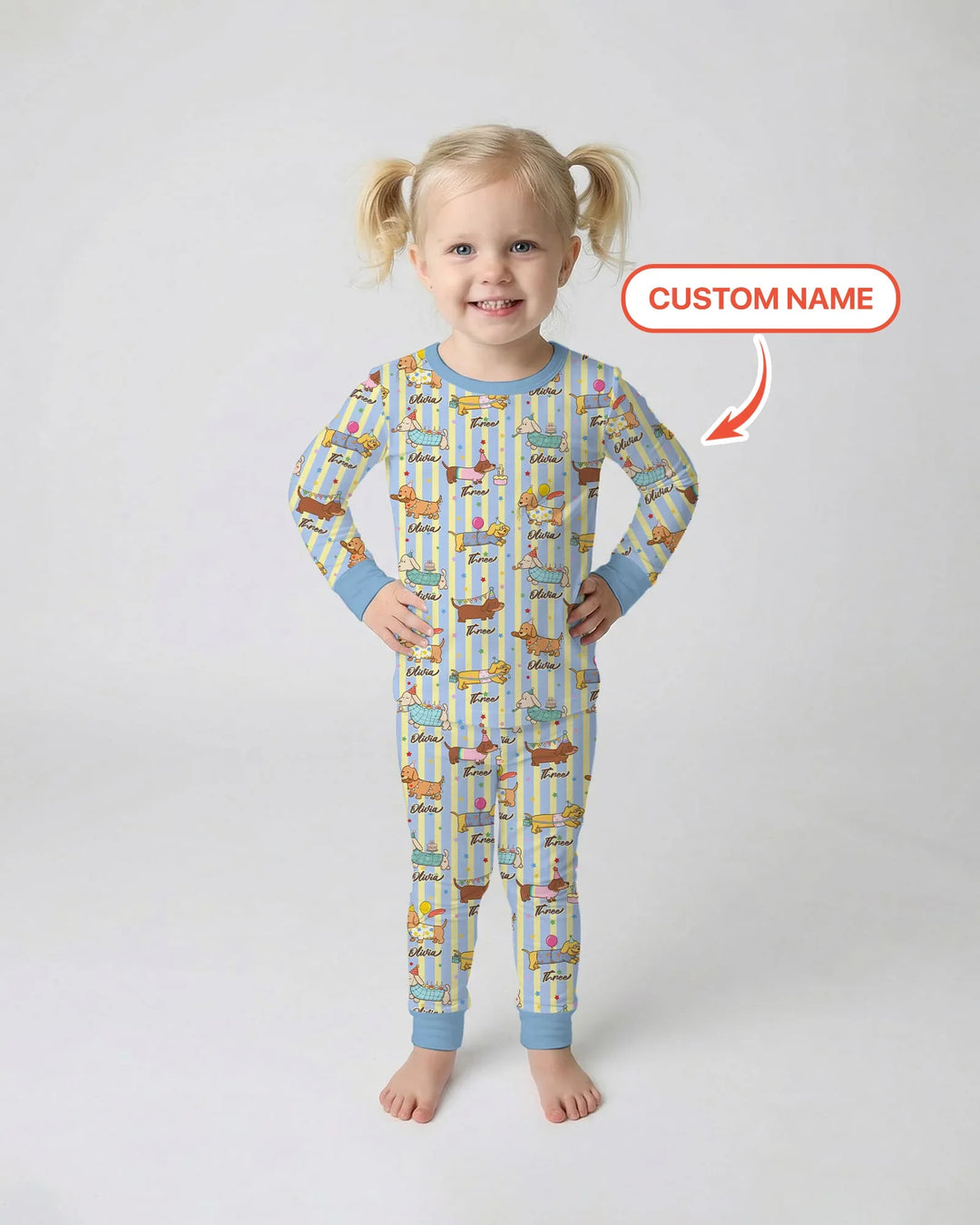 Zweiteiliges Langarm-Pyjama-Set mit Sommerfrüchten