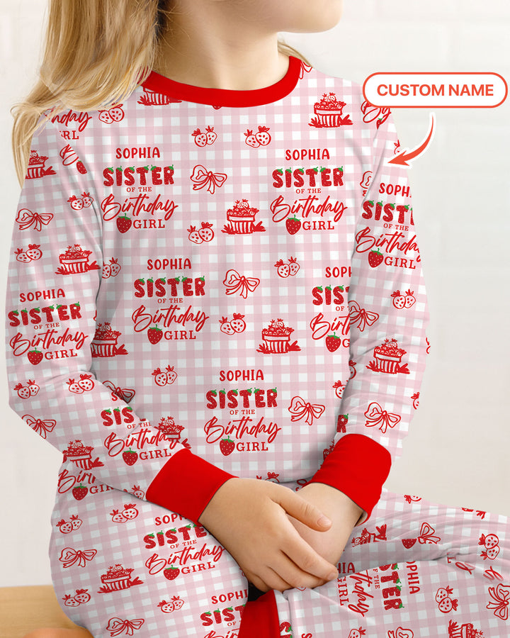 Berry 1st Birthday Sister & Me Matching  Bamboo Two Piece Long Sleeve Pajama Set