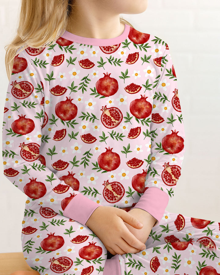 Zweiteiliges Langarm-Pyjama-Set mit Sommerfrüchten