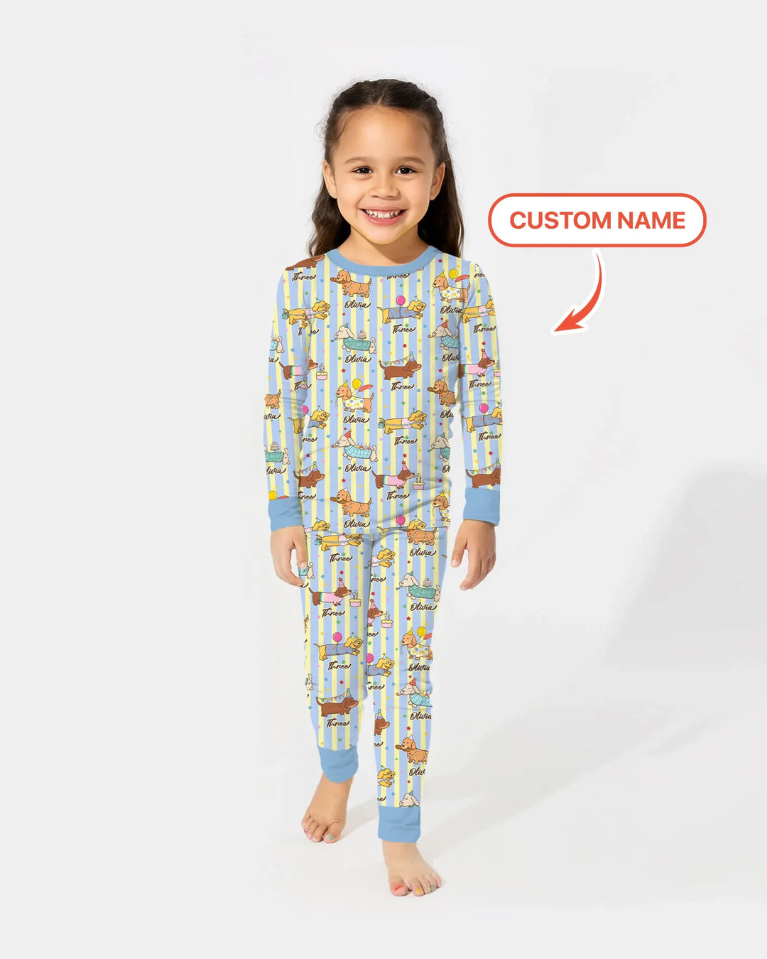 Zweiteiliges Langarm-Pyjama-Set mit Sommerfrüchten