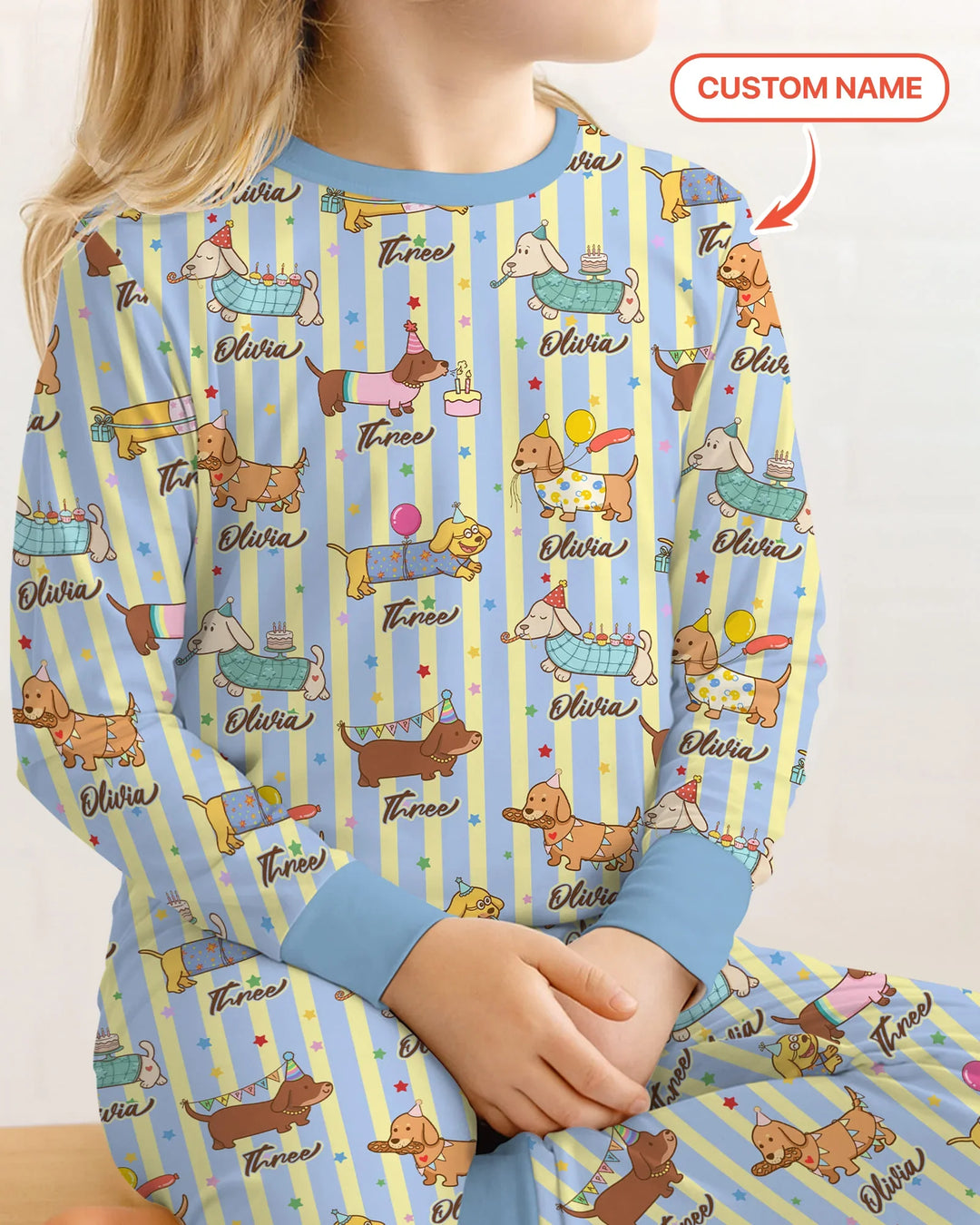 Zweiteiliges Langarm-Pyjama-Set mit Sommerfrüchten