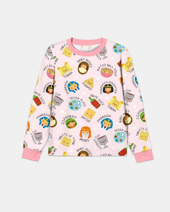 Cute Passover Characters Bamboo Men's Pajama Set