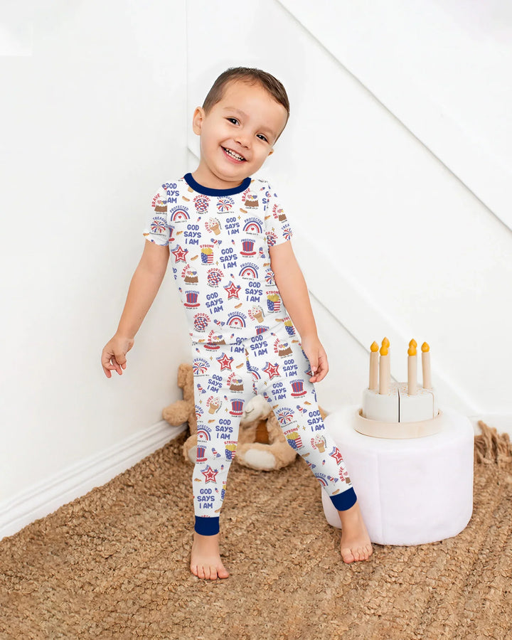Zweiteiliges, kurzärmliges Pyjama-Set mit Marienkäfern