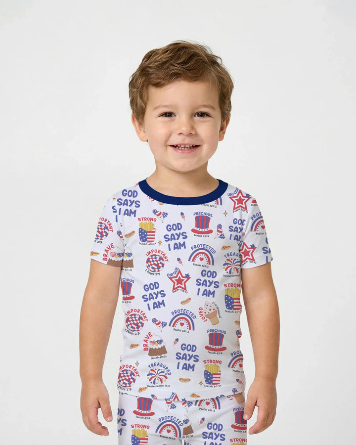 Zweiteiliges, kurzärmliges Pyjama-Set mit Marienkäfern