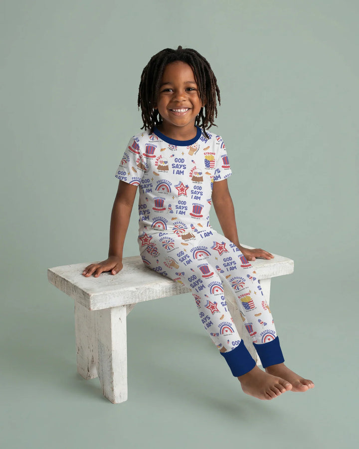 Zweiteiliges, kurzärmliges Pyjama-Set mit Marienkäfern