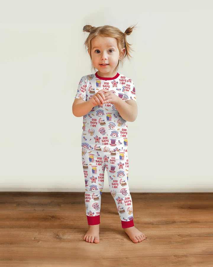 Zweiteiliges, kurzärmliges Pyjama-Set mit Marienkäfern