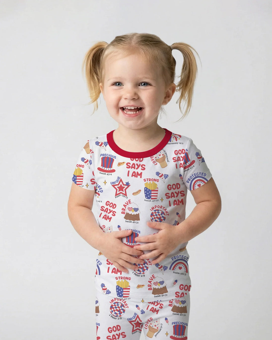 Zweiteiliges, kurzärmliges Pyjama-Set mit Marienkäfern