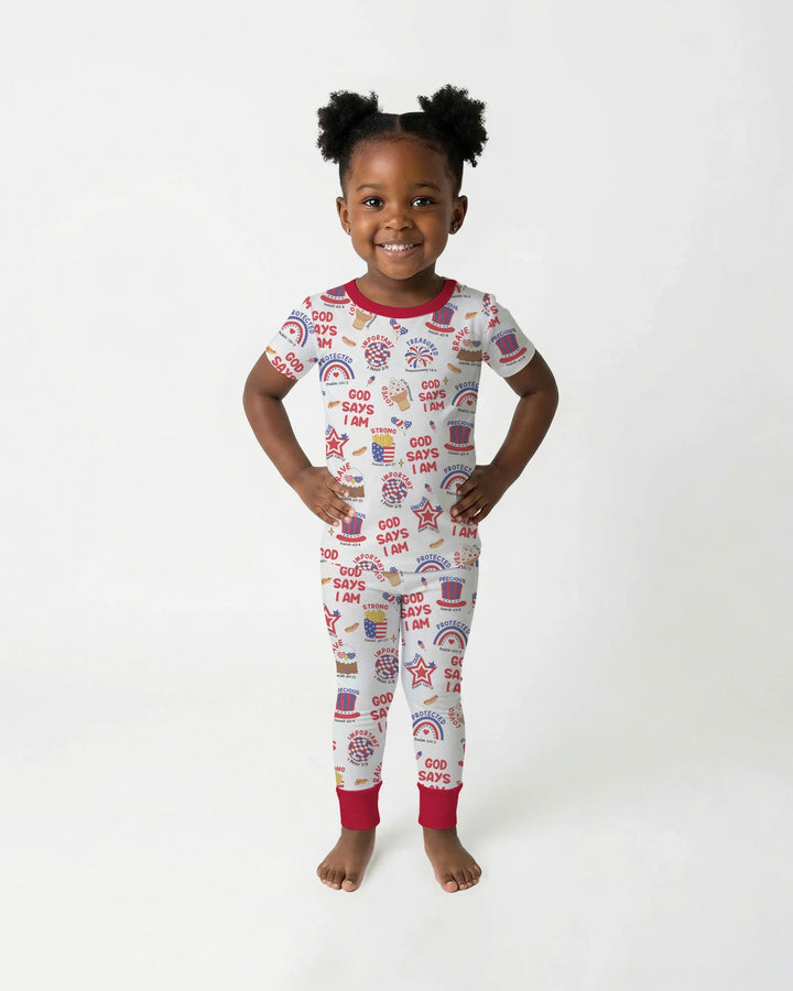 Zweiteiliges, kurzärmliges Pyjama-Set mit Marienkäfern