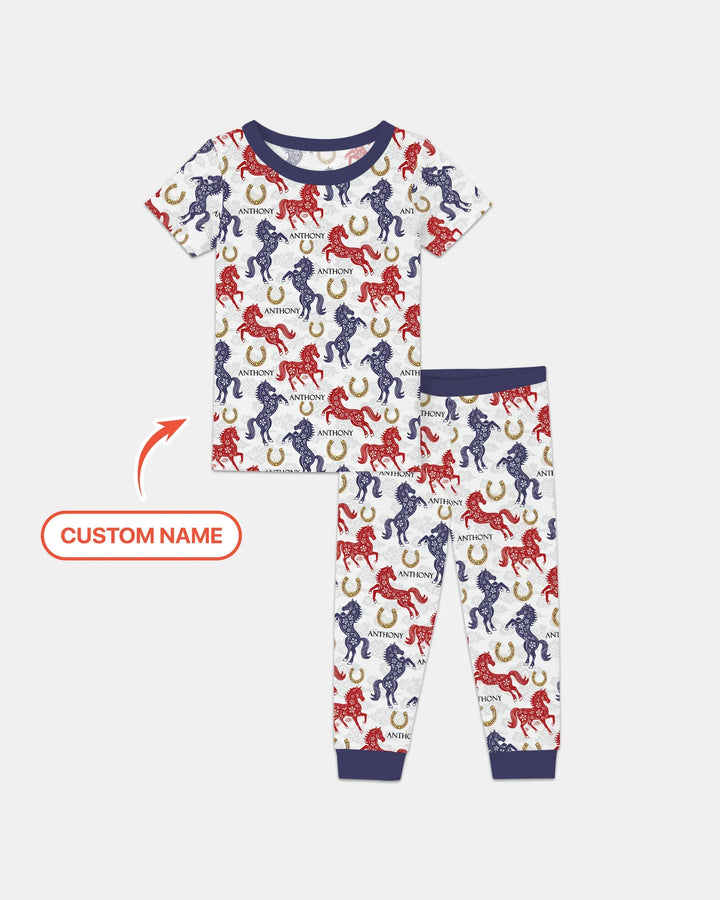 Zweiteiliges, kurzärmliges Pyjama-Set mit Marienkäfern