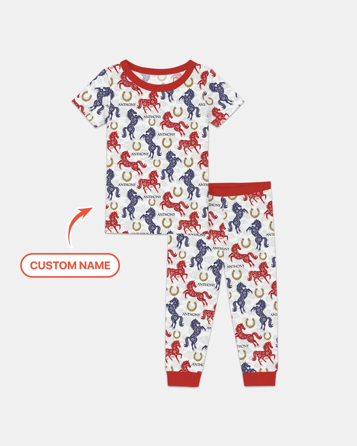 Zweiteiliges, kurzärmliges Pyjama-Set mit Marienkäfern
