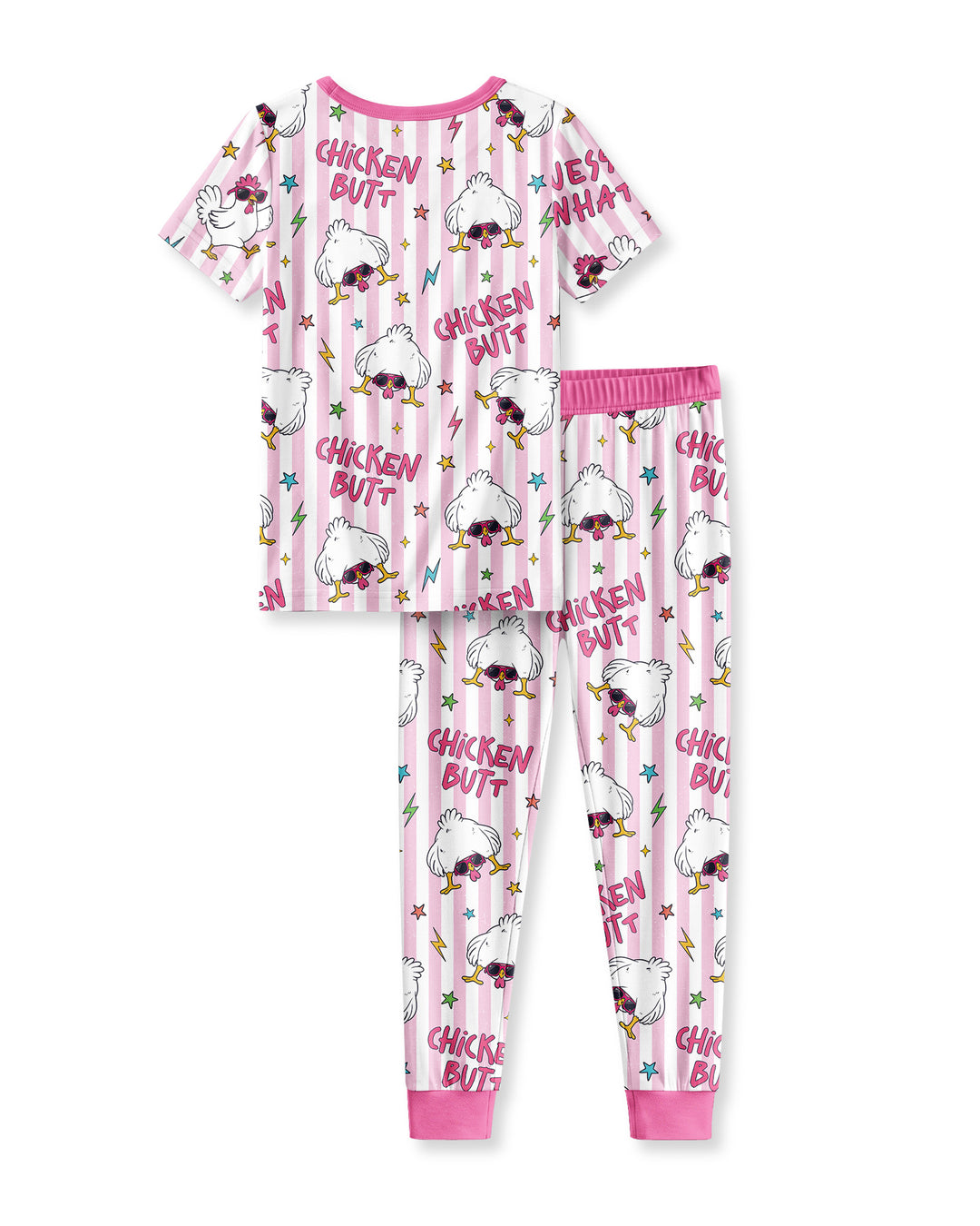 Guess What? Chicken Butt! Bamboo Two Piece Short Sleeve Pajama Set