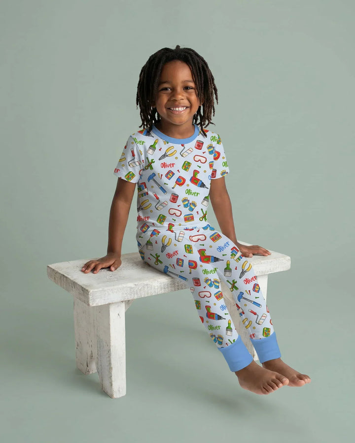 Zweiteiliges, kurzärmliges Pyjama-Set mit Marienkäfern