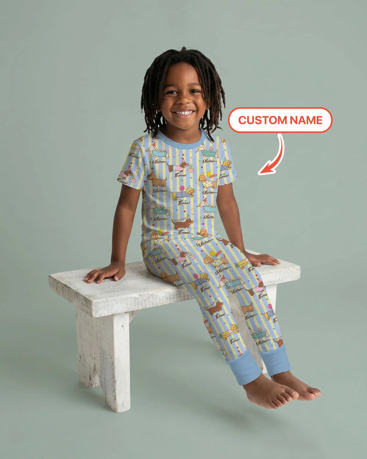 Zweiteiliges, kurzärmliges Pyjama-Set mit Marienkäfern