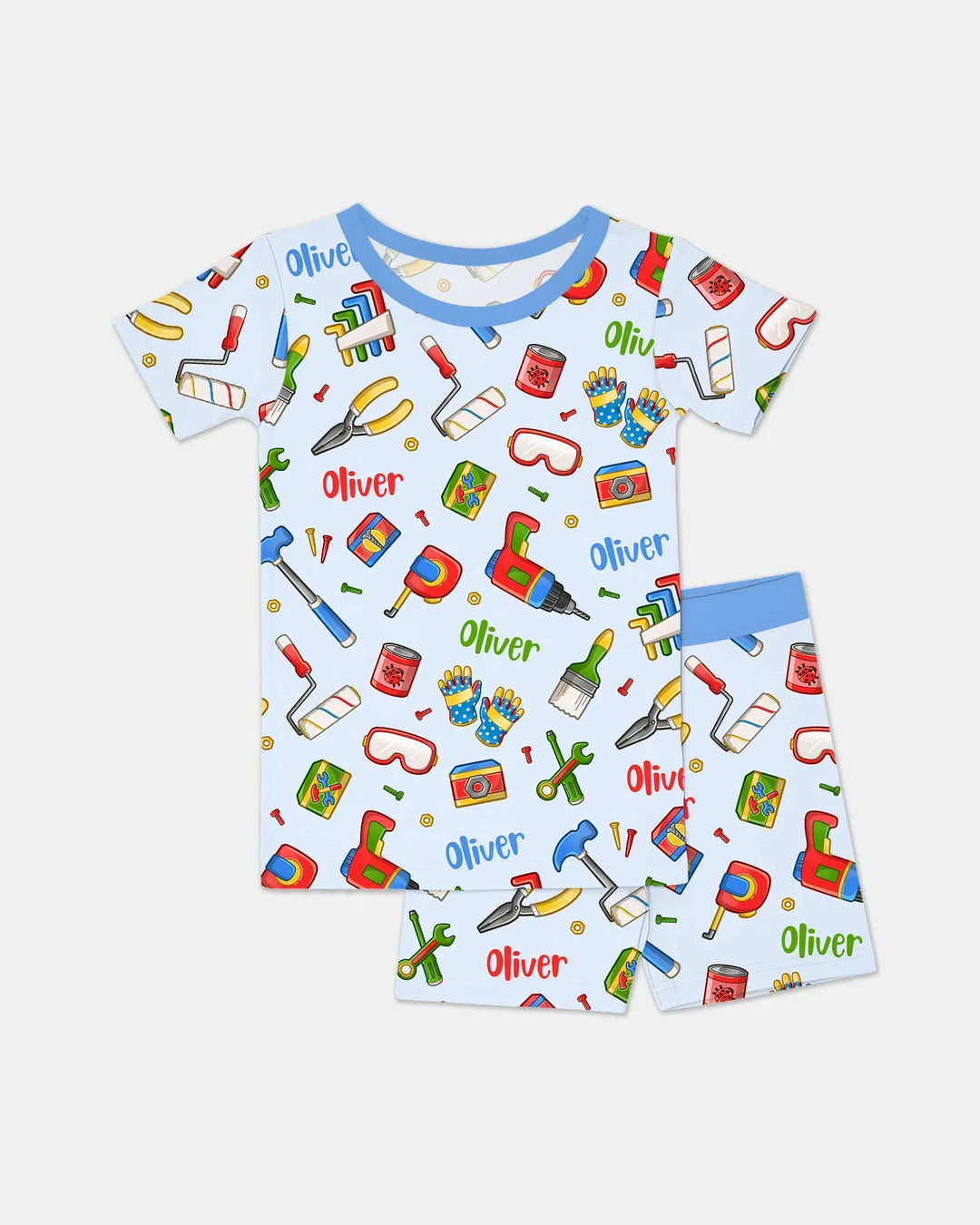 Zweiteiliges Pyjama-Set mit kurzen Ärmeln und Shorts im Sommer-Design