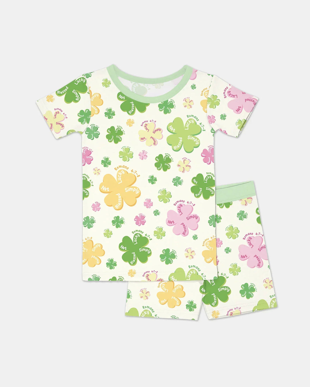Template Zweiteiliges Pyjama-Set mit kurzen Ärmeln und Shorts