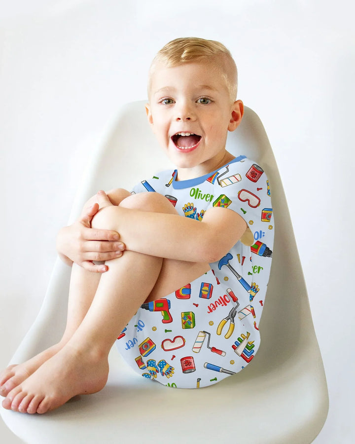 Zweiteiliges Pyjama-Set mit kurzen Ärmeln und Shorts im Sommer-Design