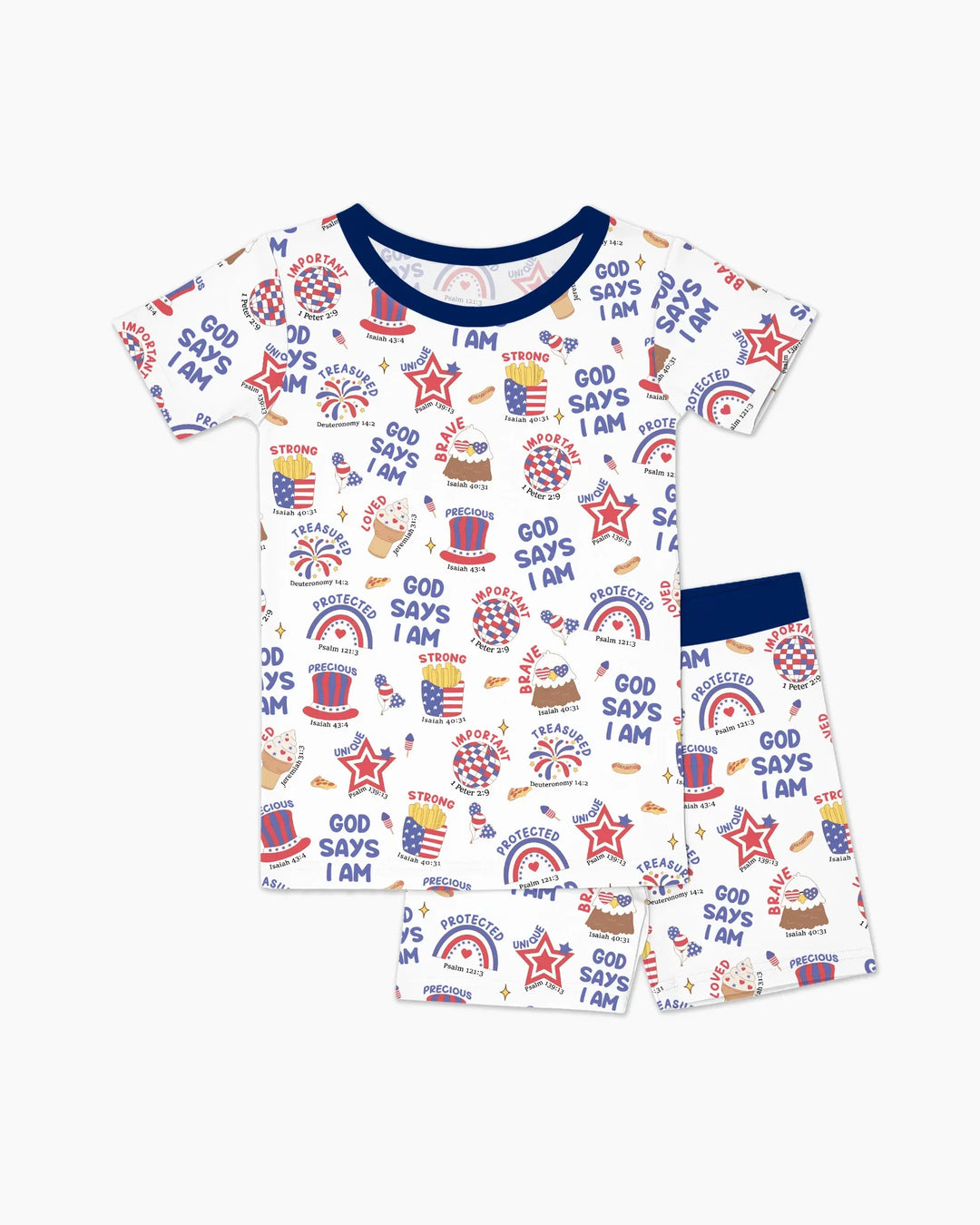 Zweiteiliges, kurzärmliges Pyjama-Set mit Marienkäfern