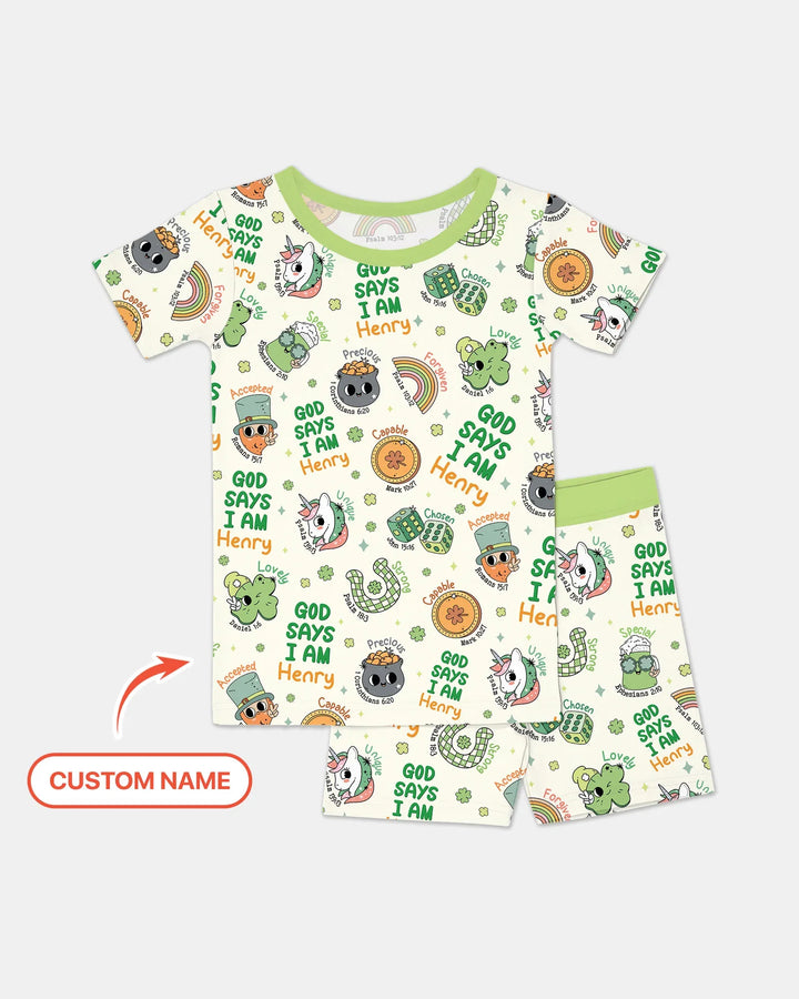 Zweiteiliges Pyjama-Set mit kurzen Ärmeln und Shorts im Sommer-Design
