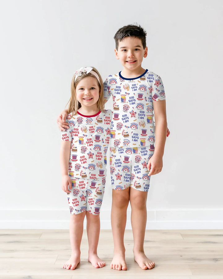 Zweiteiliges, kurzärmliges Pyjama-Set mit Marienkäfern