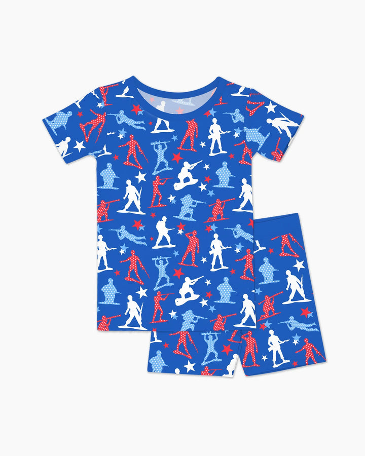 Template Zweiteiliges Pyjama-Set mit kurzen Ärmeln und Shorts