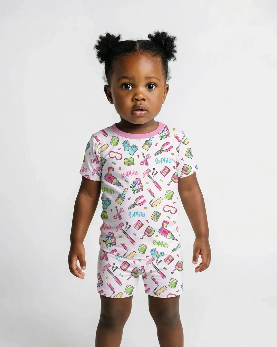 Zweiteiliges Pyjama-Set mit kurzen Ärmeln und Shorts im Sommer-Design