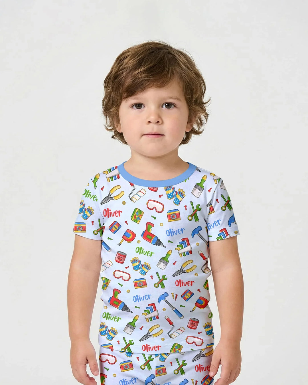 Zweiteiliges Pyjama-Set mit kurzen Ärmeln und Shorts im Sommer-Design