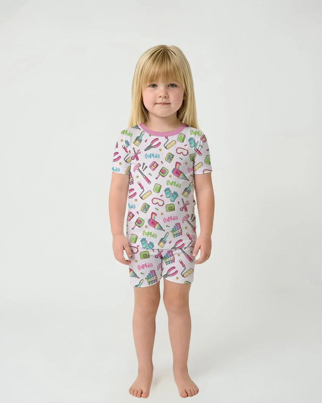 Zweiteiliges Pyjama-Set mit kurzen Ärmeln und Shorts im Sommer-Design