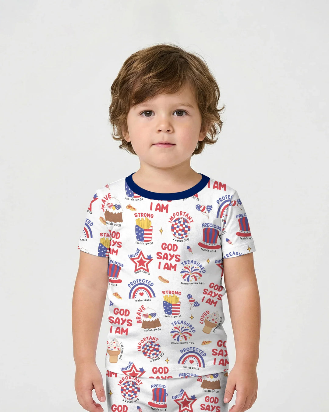 Zweiteiliges, kurzärmliges Pyjama-Set mit Marienkäfern