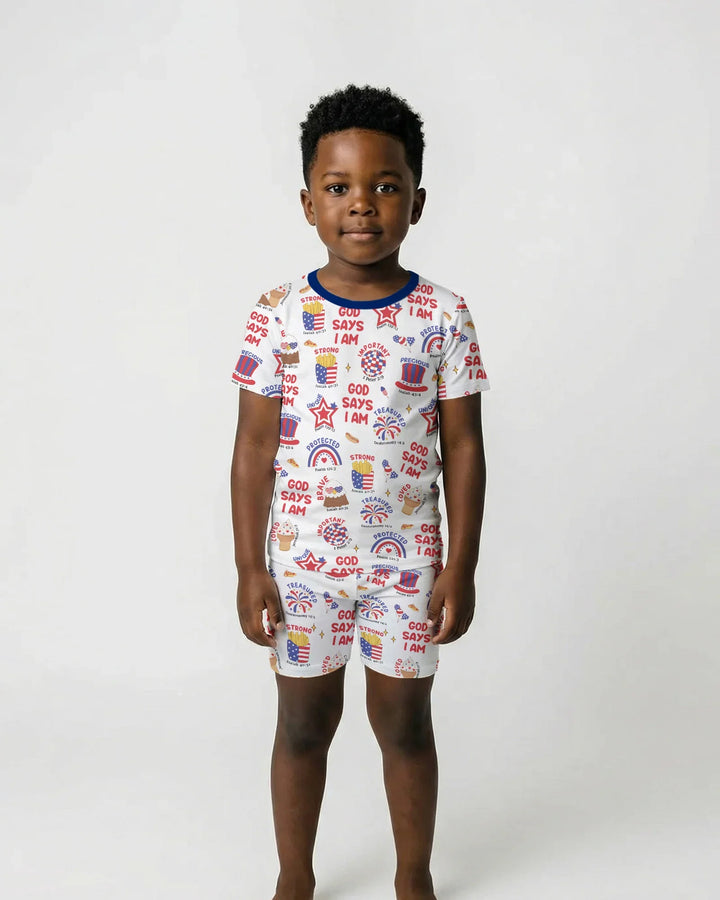 Zweiteiliges, kurzärmliges Pyjama-Set mit Marienkäfern